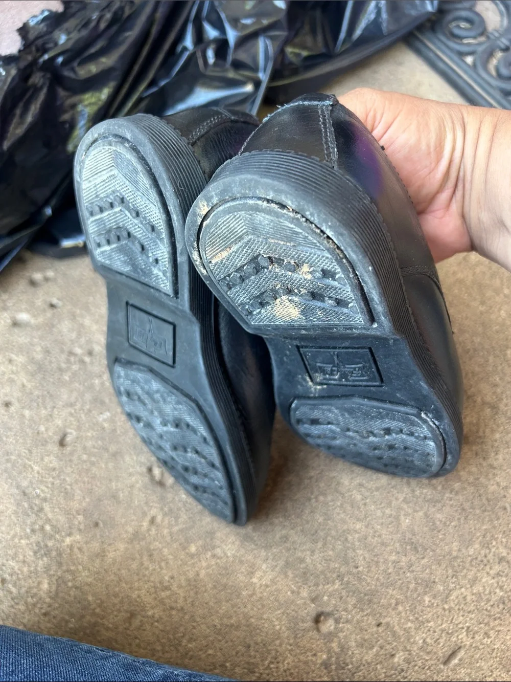 Flag Lite Kids Black Memory Foam Moccasins